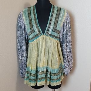 New Free People Aliyah Semi Sheet Blouse